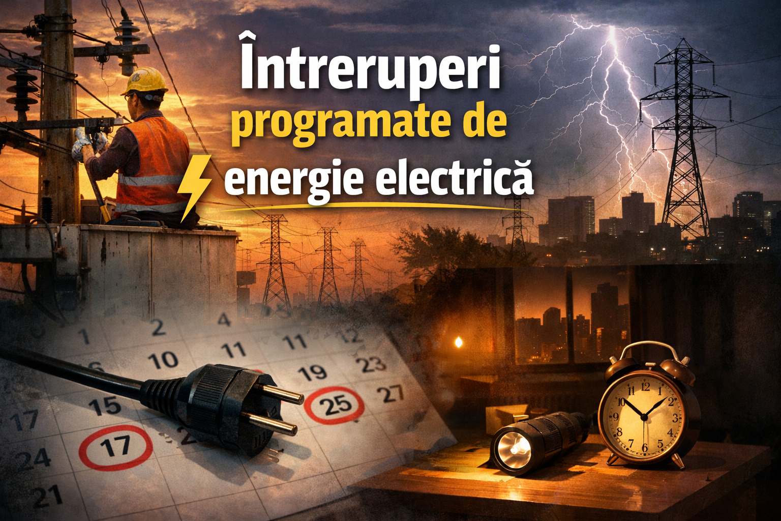 Anunț! Intreruperi programate de energie electrică (23.02.2026)