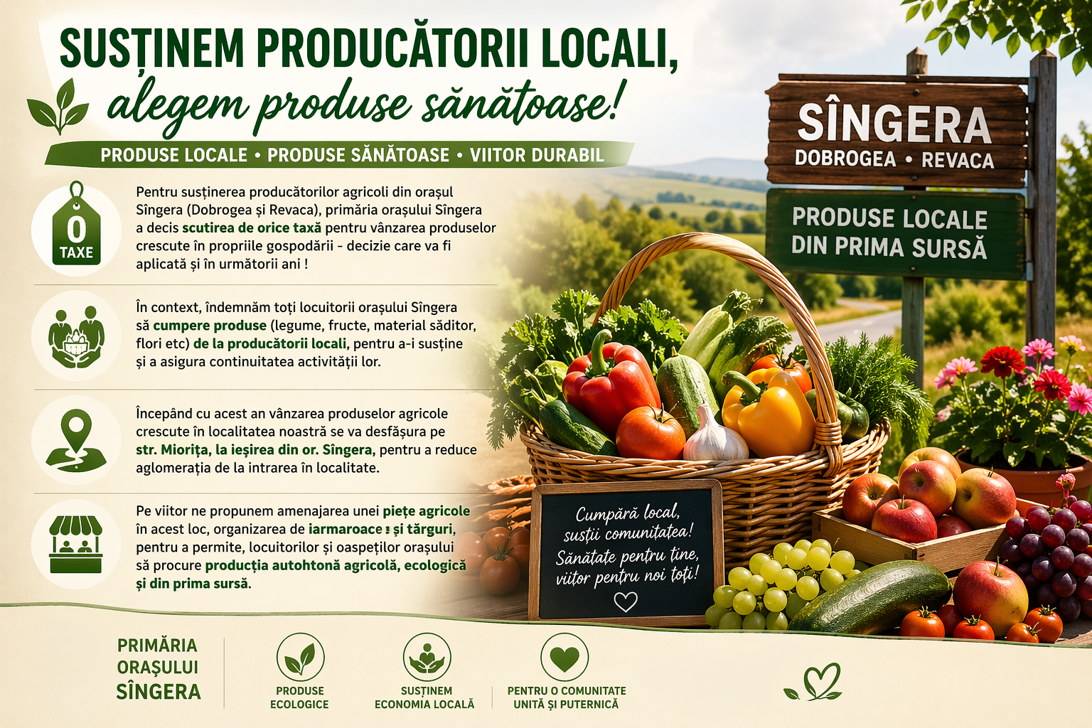 Susținerea producătorilor agricoli din orașul Sîngera (Dobrogea și Revaca)