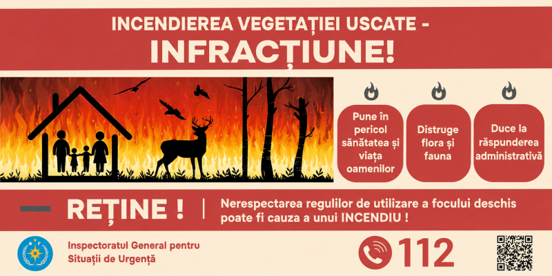 Incendierea vegetației uscate - infracțiune!