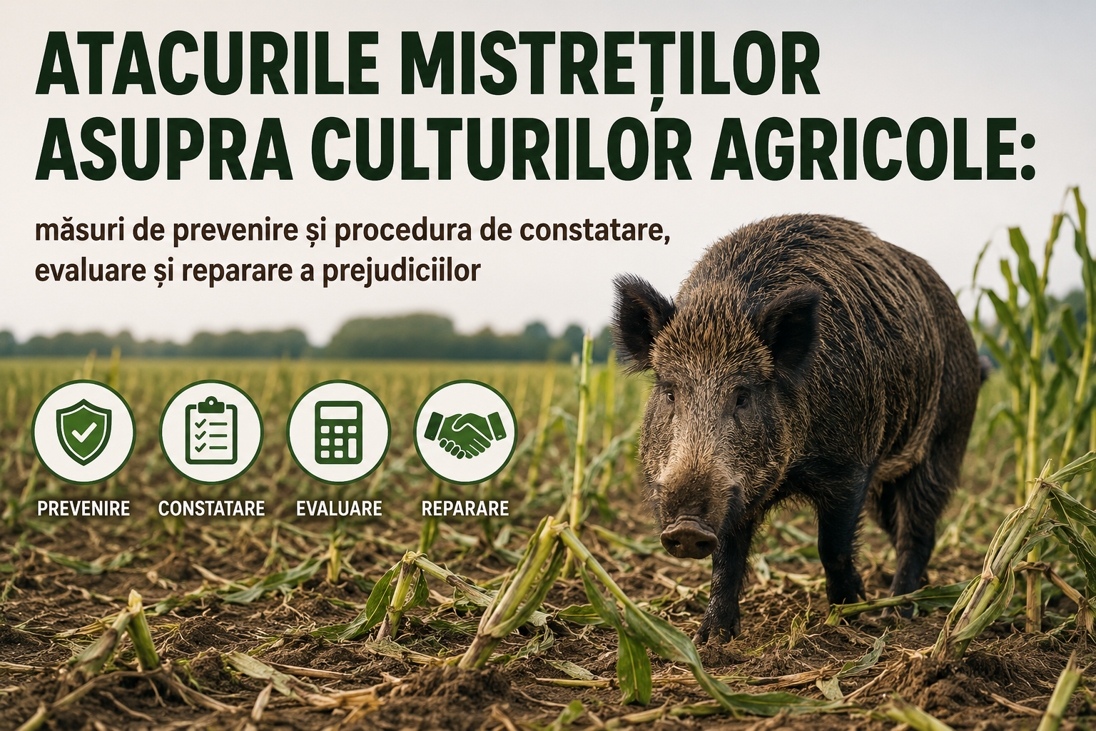 Atacurile mistreților asupra culturilor agricole