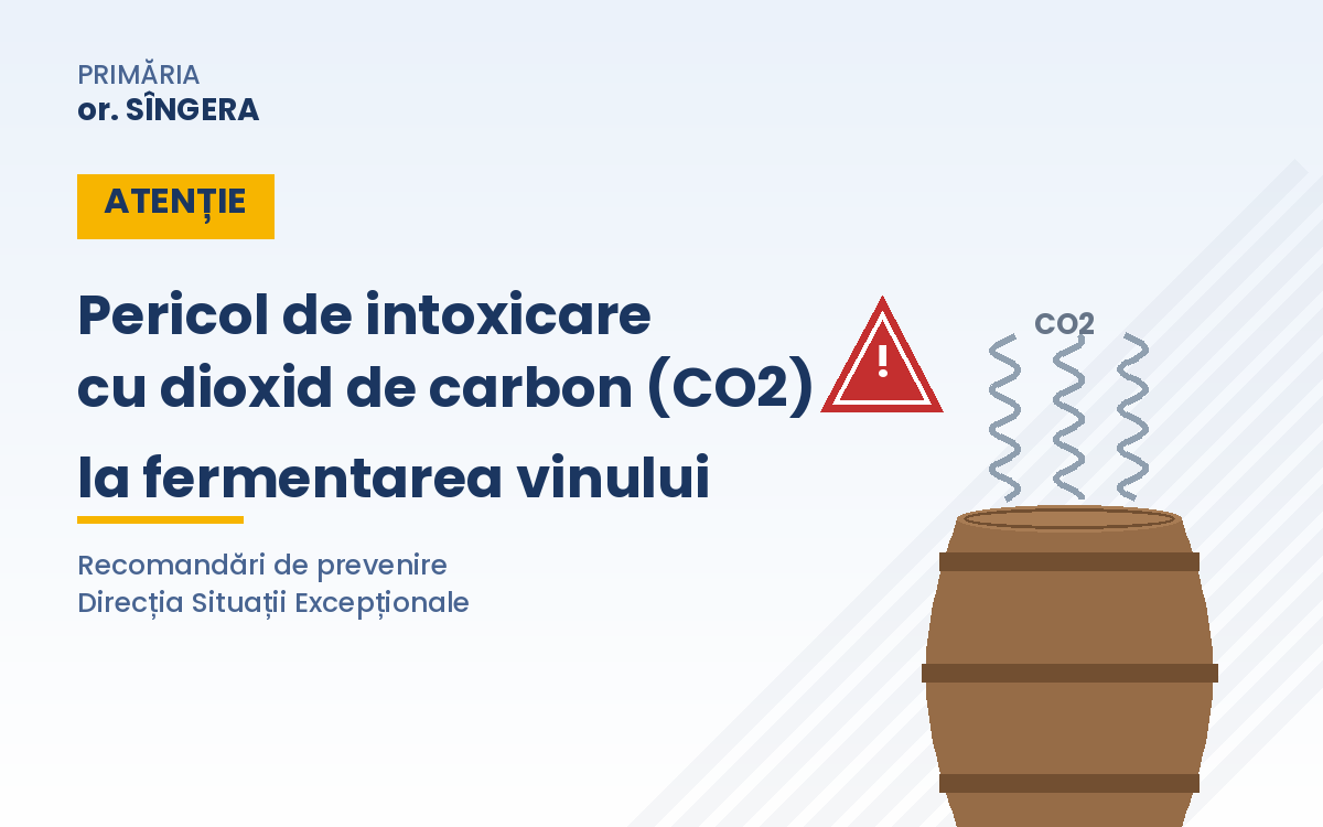 ANUNȚ! Pericolul de intoxicare cu dioxid de carbon (CO₂) în procesul de fermentare a vinului
